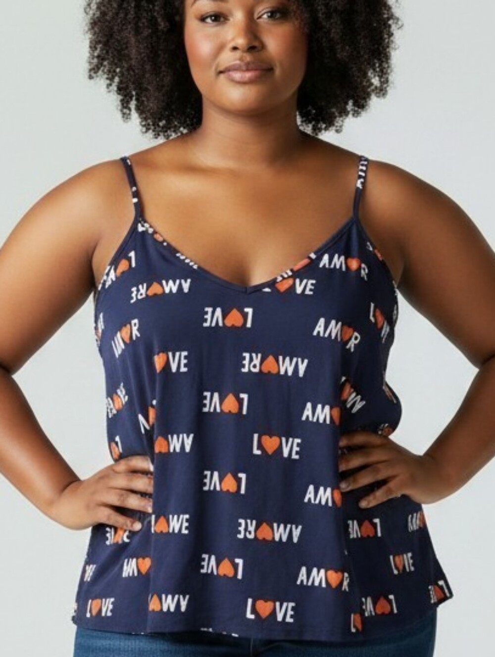 Old Navy Navy Printed 'LOVE' V-Neck Cami Sleep Tank NWOT 4X